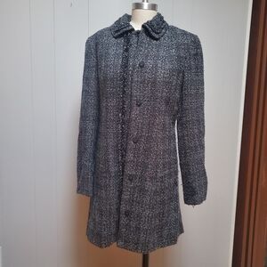 Tahari Black and Gray Tweed Blazer